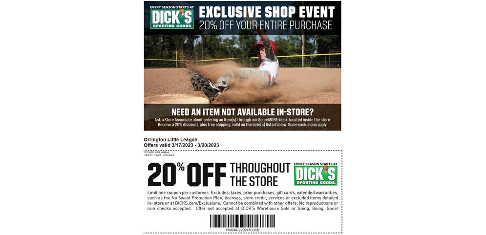Dick's Sporting Goods Exclusive Event/Coupon